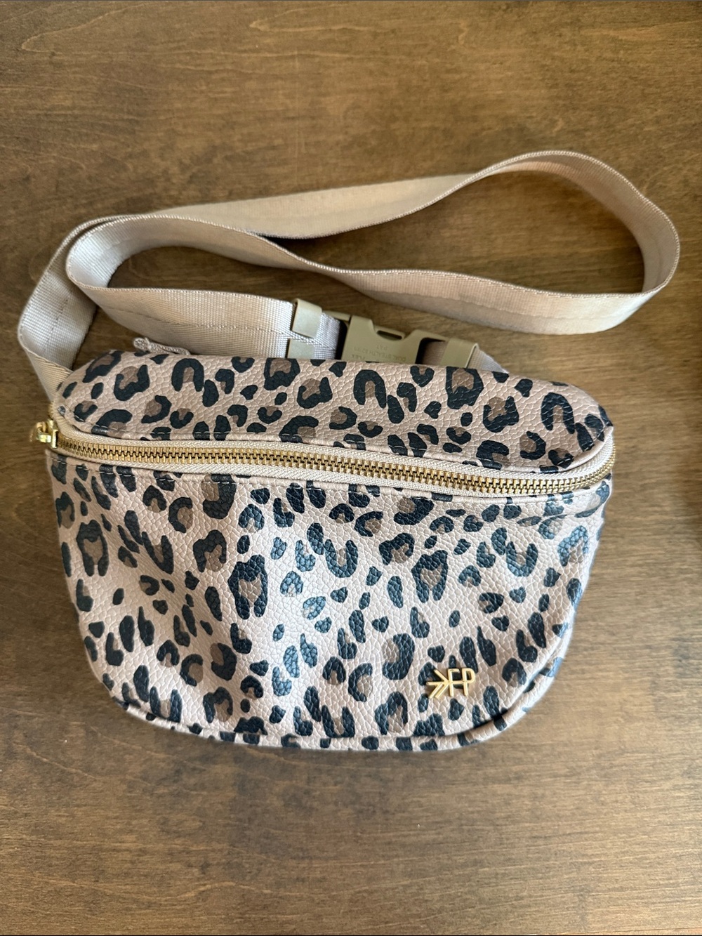 Freshly Picked Leopard Print Crossbody Belt Bag - Beige/Black